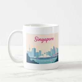 Taza De Café Diseño de viajes pastoral de Singapur