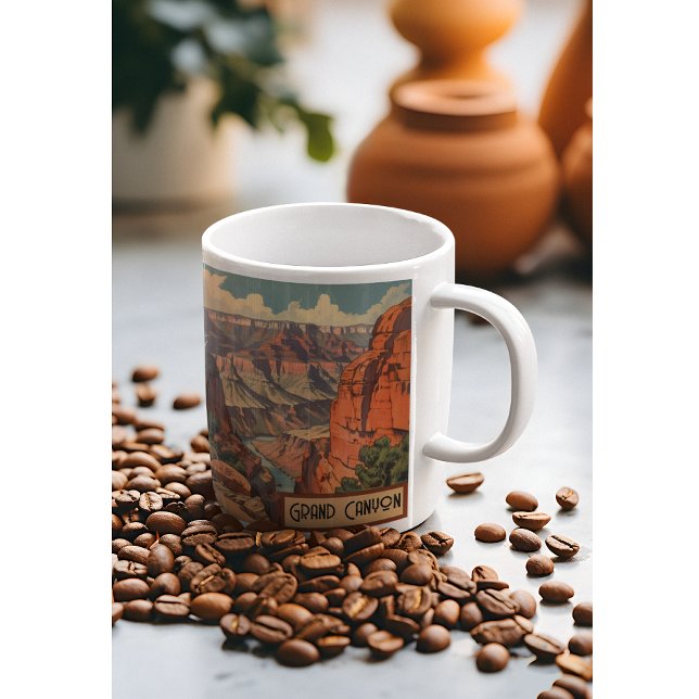 Taza De Café Diseño de Viajes Retro del Gran Cañón (Subido por el creador)