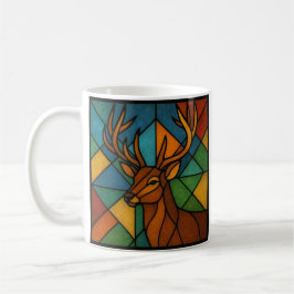 Taza De Café Diseño de vidrio tintado estilo Tiffany de ciervo