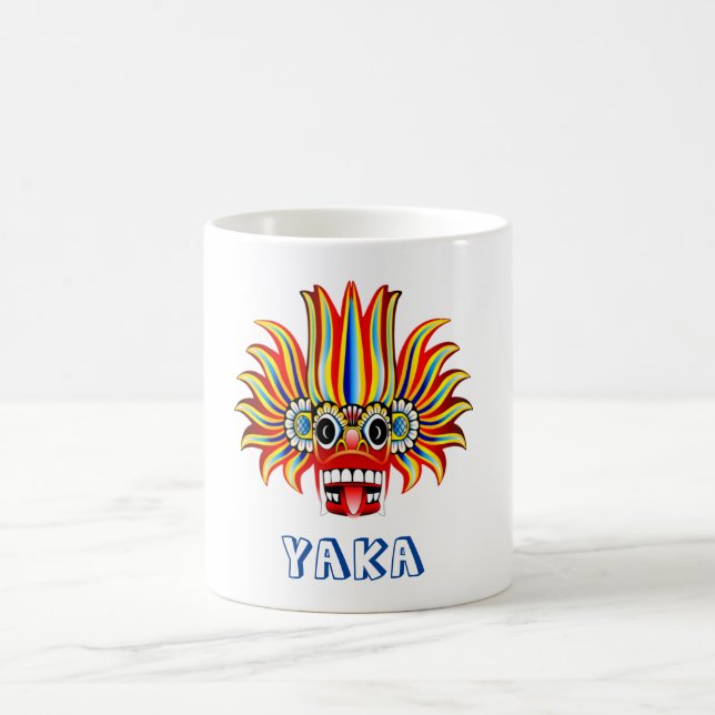 Taza De Café Diseño de Yaka (diablo de Sri Lanka) Café Mug (Centro)