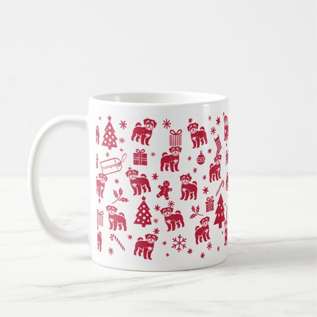 Taza De Café Diseño de Yorkipoo de Navidad (Izquierda)