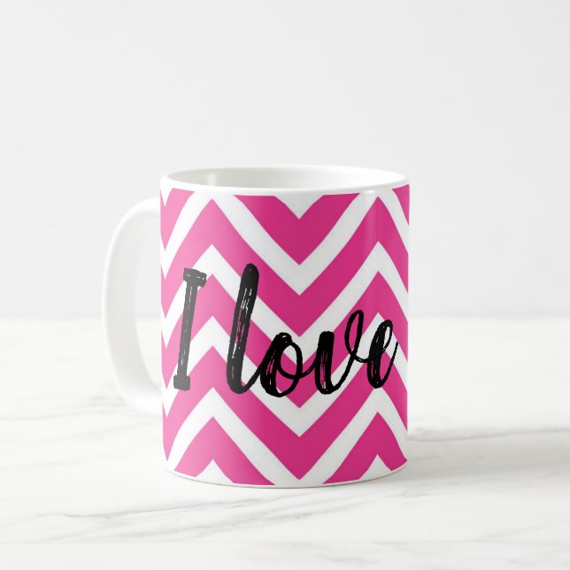 Taza De Café Diseño de zigzag rosa (Anverso izquierdo)