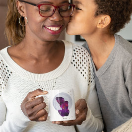 Taza De Café Diseño de Zodiaco Femenino Tauro Purpura Dorado
