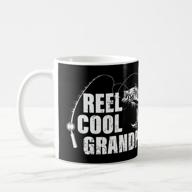 Taza De Café Diseño del abuelo de Guay Reel Mens con pescado y  (Izquierda)