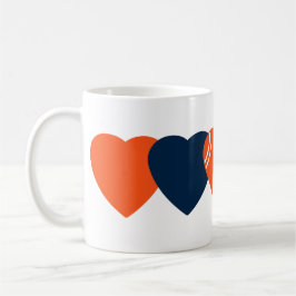 Taza De Café Diseño del corazón del fútbol de Denver Broncos
