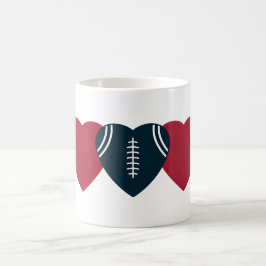 Taza De Café Diseño del corazón del fútbol de los Texanos de Ho