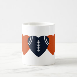 Taza De Café Diseño del corazón del fútbol en Chicago Bears