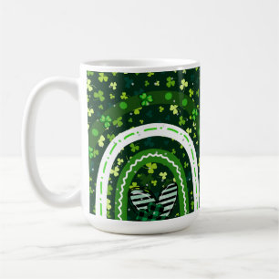 Taza De Café Diseño del corazón y el Shamrock del Día de San Pa