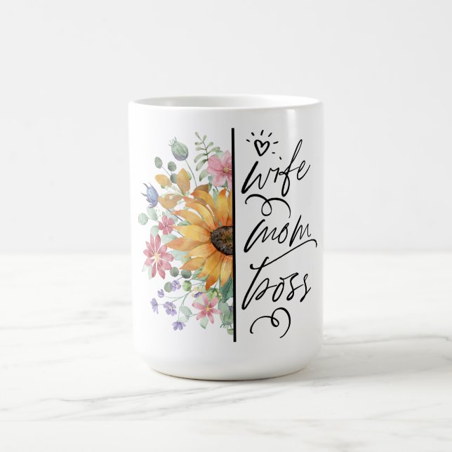 Taza De Café Diseño del Día de la Madre de la Esposa (Centro)
