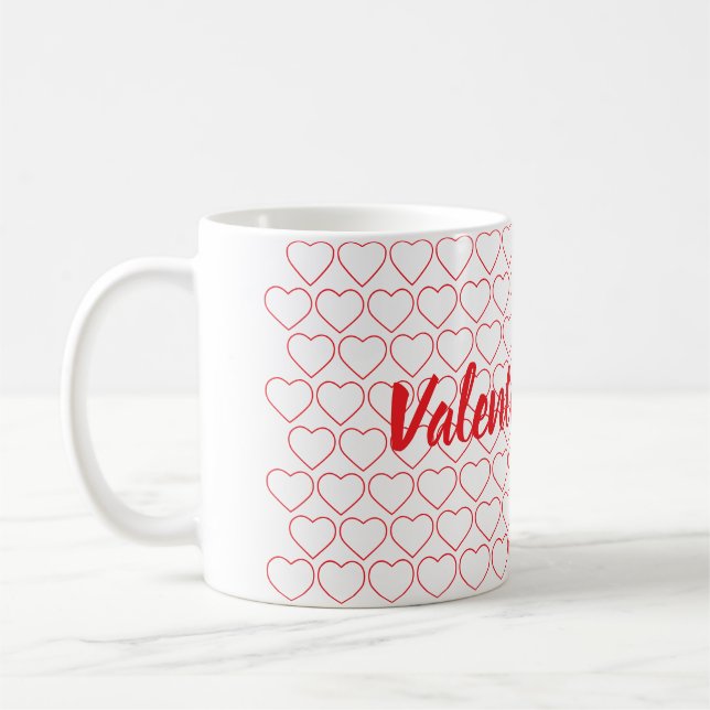 Taza De Café Diseño del Día de San Valentín romántico (Izquierda)