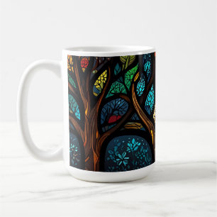 Taza De Café Diseño del efecto mosaico colorido del árbol de vi