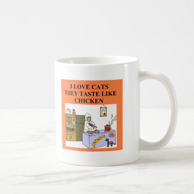 Taza De Café diseño del enemigo del gato (Derecha)