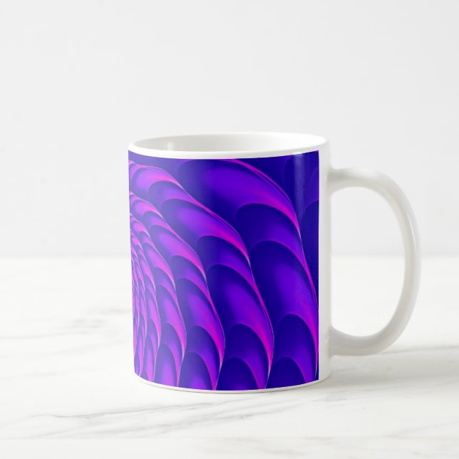 Taza De Café Diseño del fractal (nuez de Cricca, ULTRAVIOLETA) (Derecha)