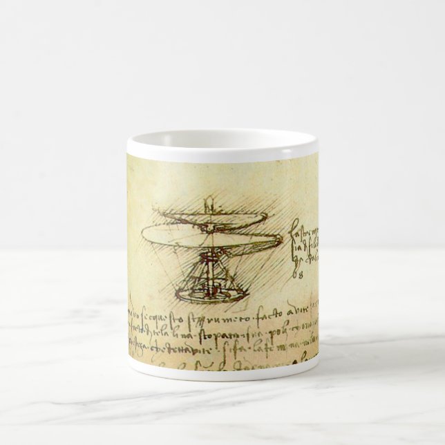 Taza De Café Diseño del helicóptero de Davinci (Centro)
