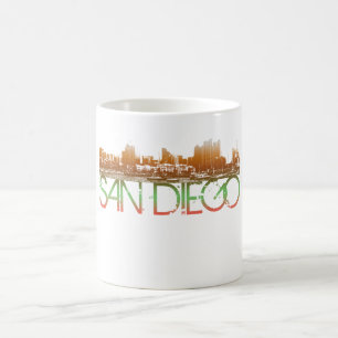 Taza De Café Diseño del horizonte de San Diego