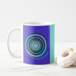 Taza De Café Diseño del Medallón Verde Azul Púrpura en Mug
