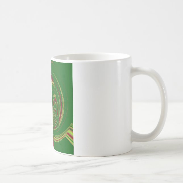 Taza De Café Diseño del modelo floral verde étnico africano (Derecha)