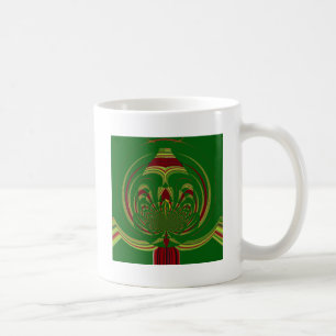Taza De Café Diseño del modelo floral verde étnico africano