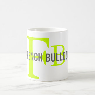 Taza De Café Diseño del monograma de la raza del bulldog