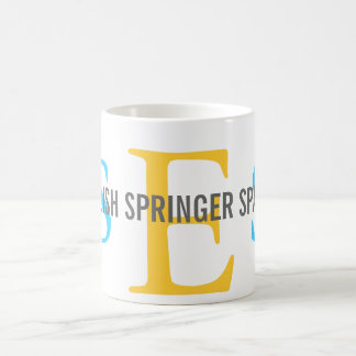 Taza De Café Diseño del monograma del perro de aguas de