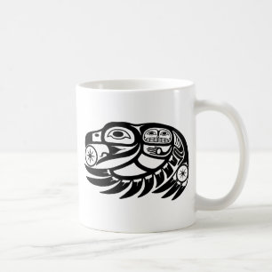 Taza De Café Diseño del nativo americano del cuervo