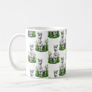 Taza De Café Diseño del patrón de camello llama Alpaca