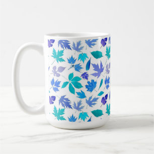 Taza De Café Diseño del patrón de flores azules florales