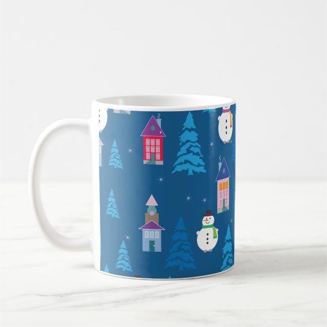 Taza De Café Diseño del patrón navideño navideño (Izquierda)