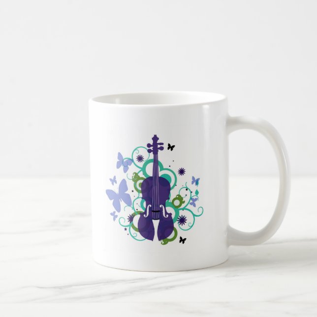 Taza De Café Diseño del violín del cielo (Derecha)