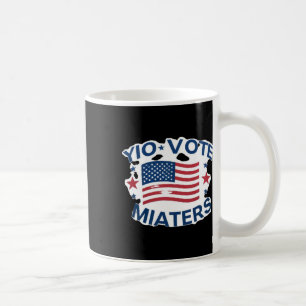 Taza De Café Diseño Del Voto Patriótico Con Bandera Estadounide