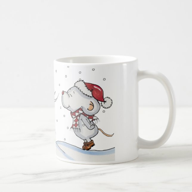 Taza De Café Diseño dibujado mano linda del ratón para el (Derecha)