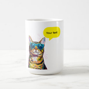 Taza De Café Diseño divertido de burbuja de habla de gato