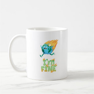 Taza De Café Diseño divertido de cambio climático de la Tierra
