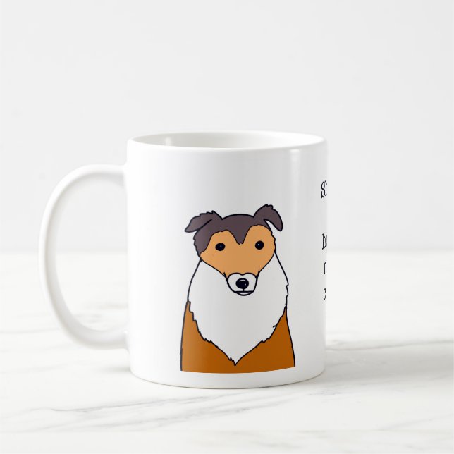 Taza De Café Diseño divertido de Collie amante del café (Izquierda)