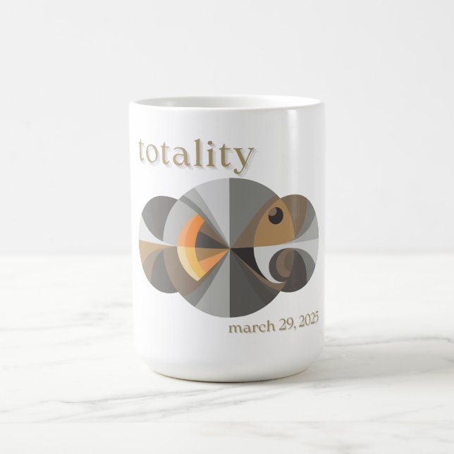 Taza De Café Diseño divertido de Eclipse Solar Total 2025. Tota (Centro)