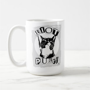Taza De Café Diseño divertido de gato punk Riot Purrul Girl