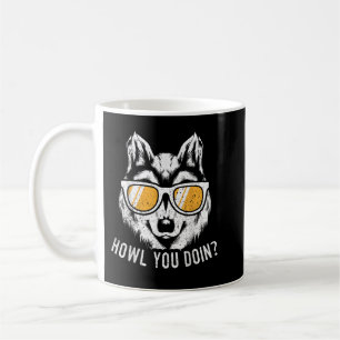Taza De Café Diseño Divertido de Lobo ¿Cómo Estás Lobos?