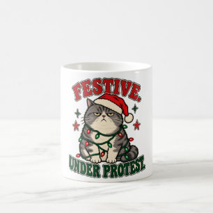 Taza De Café Diseño divertido de Navidad Festivo bajo protesta