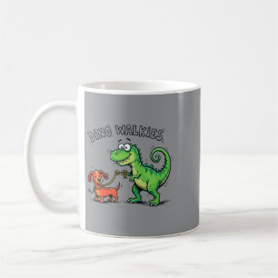 Taza De Café Diseño divertido de perro salchicha caminando sobr
