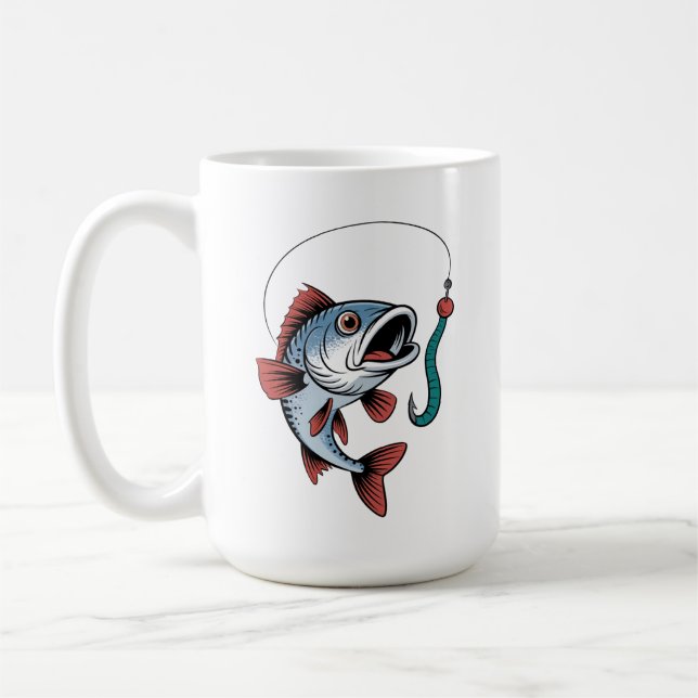 Taza De Café Diseño divertido de Personalizados de pesca (Izquierda)