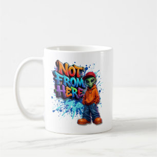 Taza De Café Diseño divertido de ropa callejera alienígena no d