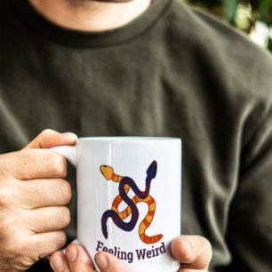 Taza De Café Diseño divertido de serpientes multicolores dibuja