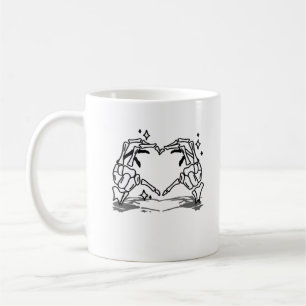 Taza De Café Diseño divertido de Skeleton Hand Heart