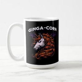 Taza De Café Diseño divertido de unicornio Ginga-Corn pelirrojo