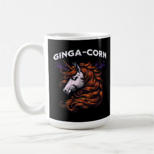 Taza De Café Diseño divertido de unicornio Ginga-Corn pelirrojo