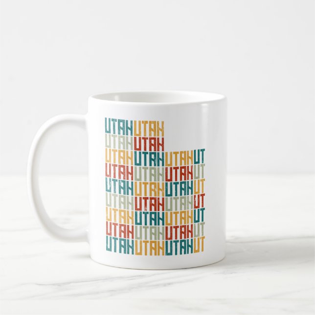 Taza De Café Diseño divertido en forma de Utah: estado de Utah (Izquierda)