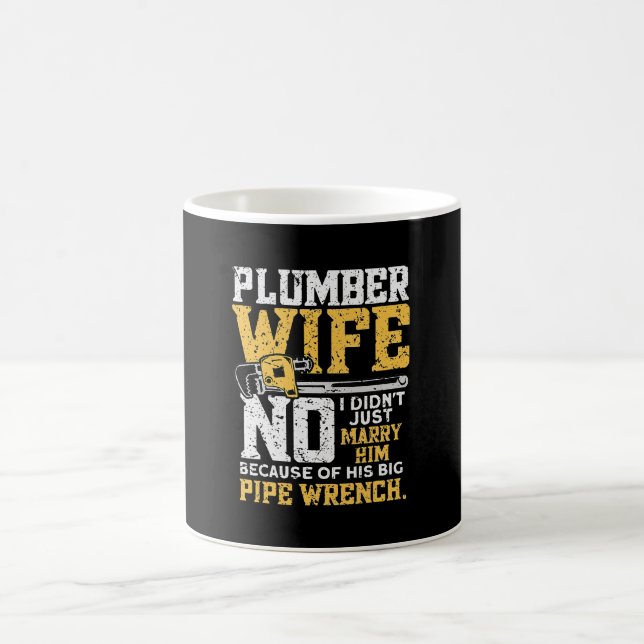 Taza De Café Diseño divertido para la esposa del plomero - Pipe (Centro)
