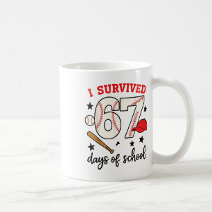 Taza De Café Diseño Divertido Vendi Sobreviví 67 Días De Escuel