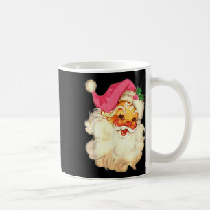 Taza De Café Diseño divertido vintage de Santa Claus rosa Navid