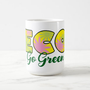 Taza De Café Diseño Ecológico Retro Ve a Verde